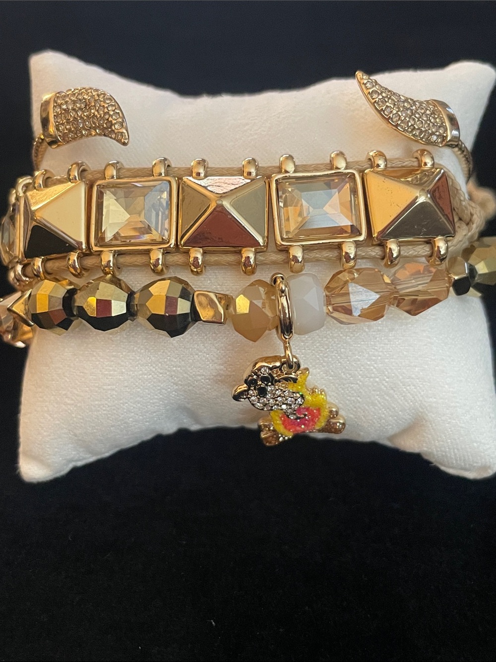 Bomb Party BP Bracelet Ghost Stories by Fire Stackable Champagne Fall NWOT!